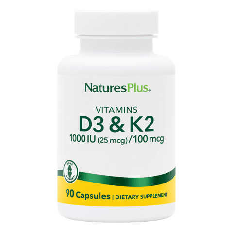 Natures Plus Vit D3 1,000 Iu K2 100 Mcg Vegetarian Capsule 90