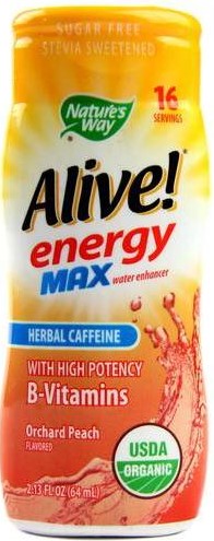 Natures Way - Alive! Energy Max Organic Water Enhancer Orchard Peach 2.16 oz