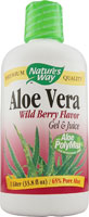 Natures Way - Aloe Vera Gel & Juice (Wild Berry Flavor) 1 Ltr