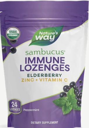 Natures Way - Sambucus, Organic Zinc Lozenges 24 Lz