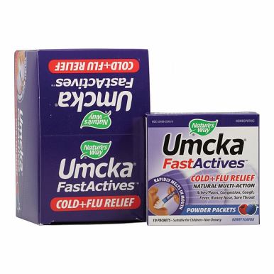 Natures Way - Umcka® FastActives® Cold + Flu, Berry  / Display 6-10 Pkts