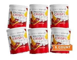 Power Crunch Protein CRISPS, a Potato Style Protein Chip, Hot & Spicy Flavor 10g of protein, 1.05 ounces per serving (Pack of 6)