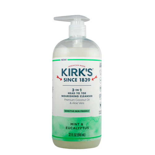 Kirks 3-IN-1 Head to Toe Nourishing Cleanser Mint & Eucalyptus 32 FL OZ