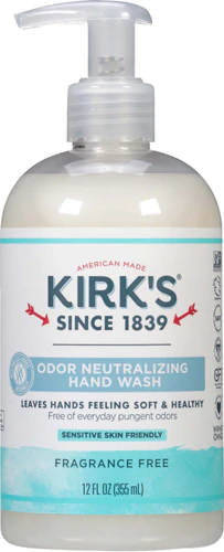 Kirks Odor Neutralizing Hand Wash Fragrance Free 12 FL OZ