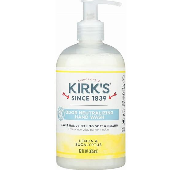 Kirks Odor Neutralizing Hand Wash Lemon Eucalyptus 12 FL OZ