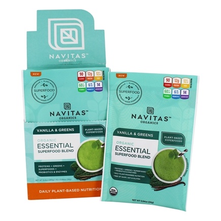 Navitas Organics -  Essential Blends Vanilla and Greens 10 count Organic .84oz-UNAVAILABLE