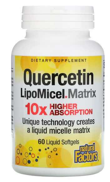 Natural Factors Quercetin LipoMicel Matrix 250 mg 60 Liquid Softgels