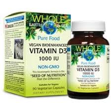 Natural Factors Whole Earth and Sea Vegan Bloenhanced Vitamin D3 1000 IU
