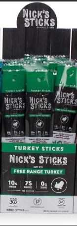 Nick's Sticks Free Range Turkey Snack Sticks 25/box