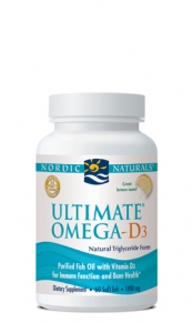 Nordic Naturals - Ultimate Omega-D3 1000mg 120 sgels Lemon