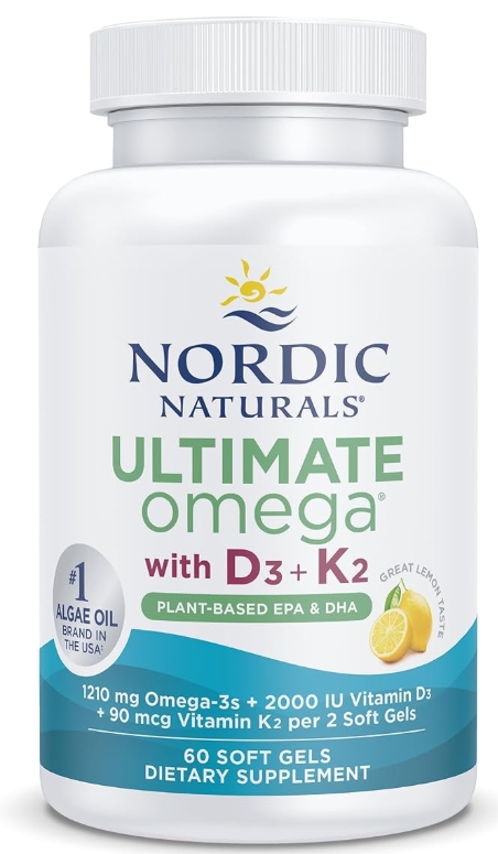 Nordic Naturals - Ultimate Omega with D3 + K2 Plant Based EPA & DHA 60 sg