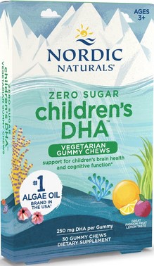 Nordic Naturals - Zero Sugar Children's Dha Vegetarian Gummy Chews - Passionfruit Lemon 30 Ct