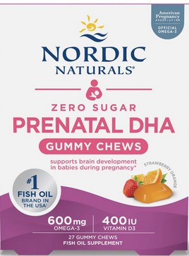 Nordic Naturals - Zero Sugar Prenatal Dha Gummy Chews - Strawberry Orange 27 Ct
