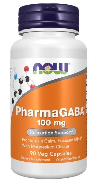 Now Vitamins - Pharma Gaba 100mg 90 vegi caps