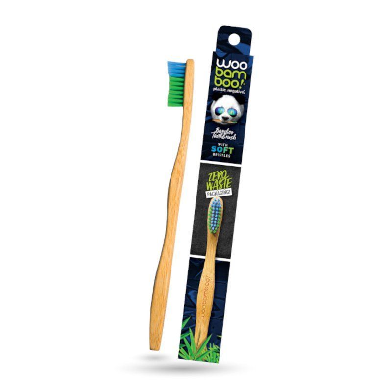 WooBamboo Slim Soft Wooden Bamboo Toothbrush - Eco-Friendly Oral Hygiene