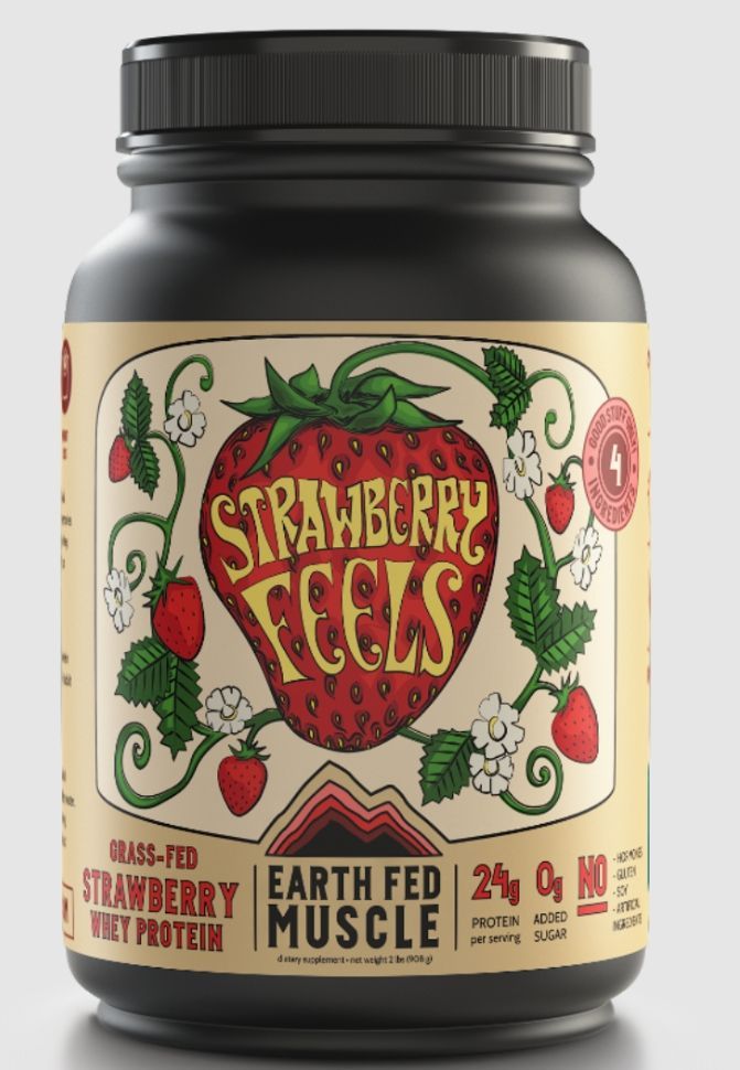 Earth Fed Muscle Grass Fed Whey Strawberry 29 Servings