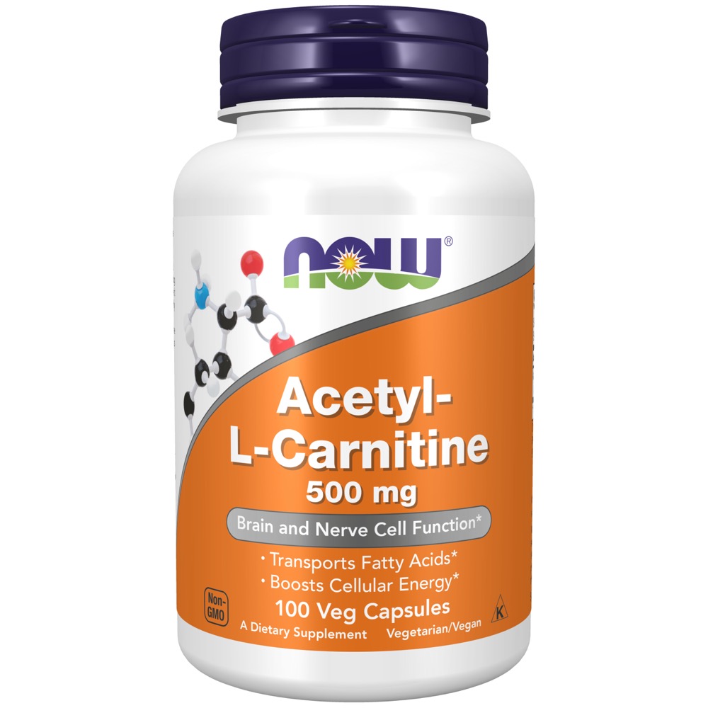 Now Vitamins - Acetyl-L Carnitine 500 mg 100 Caps