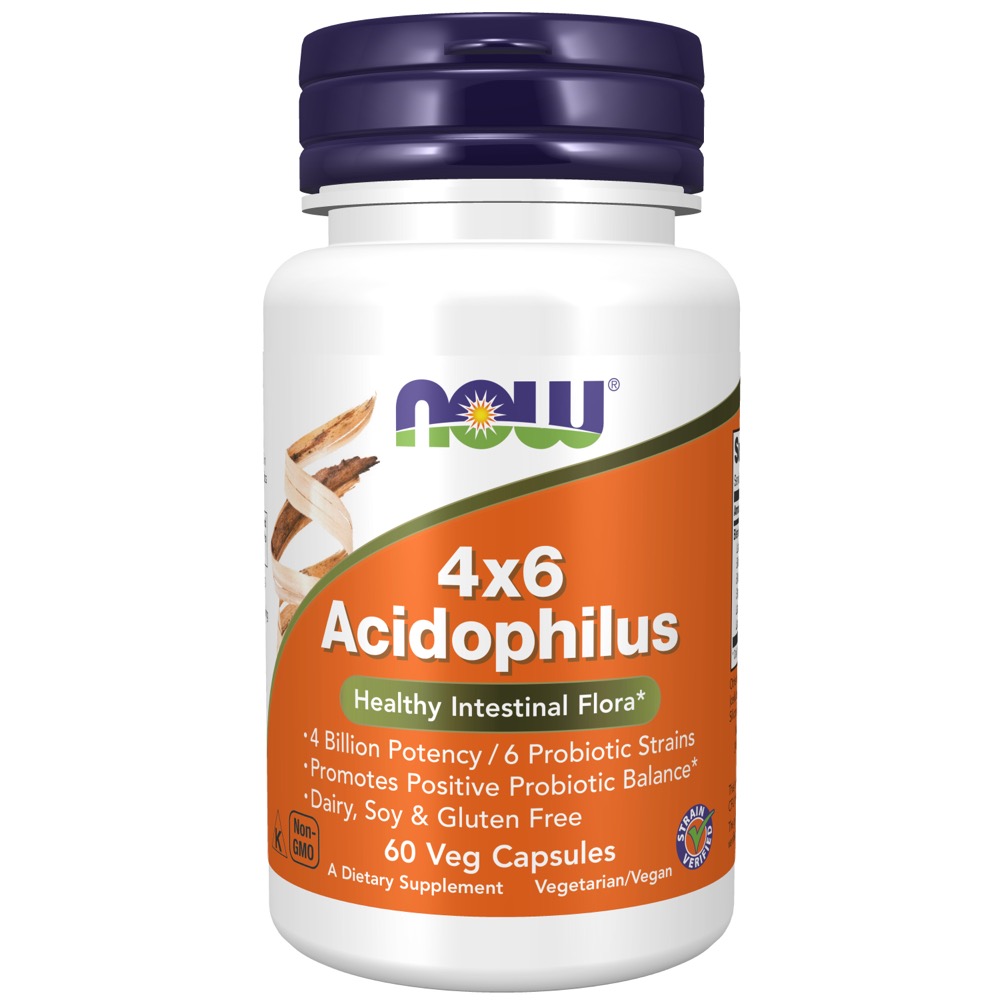 Now Vitamins - Acidophilus 4 X 6 Billion 60 Caps