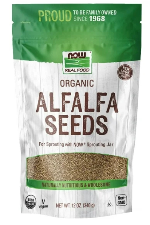 Now Vitamins - Alfalfa Seeds for Sprouting (Certified Organic) 12 oz.    