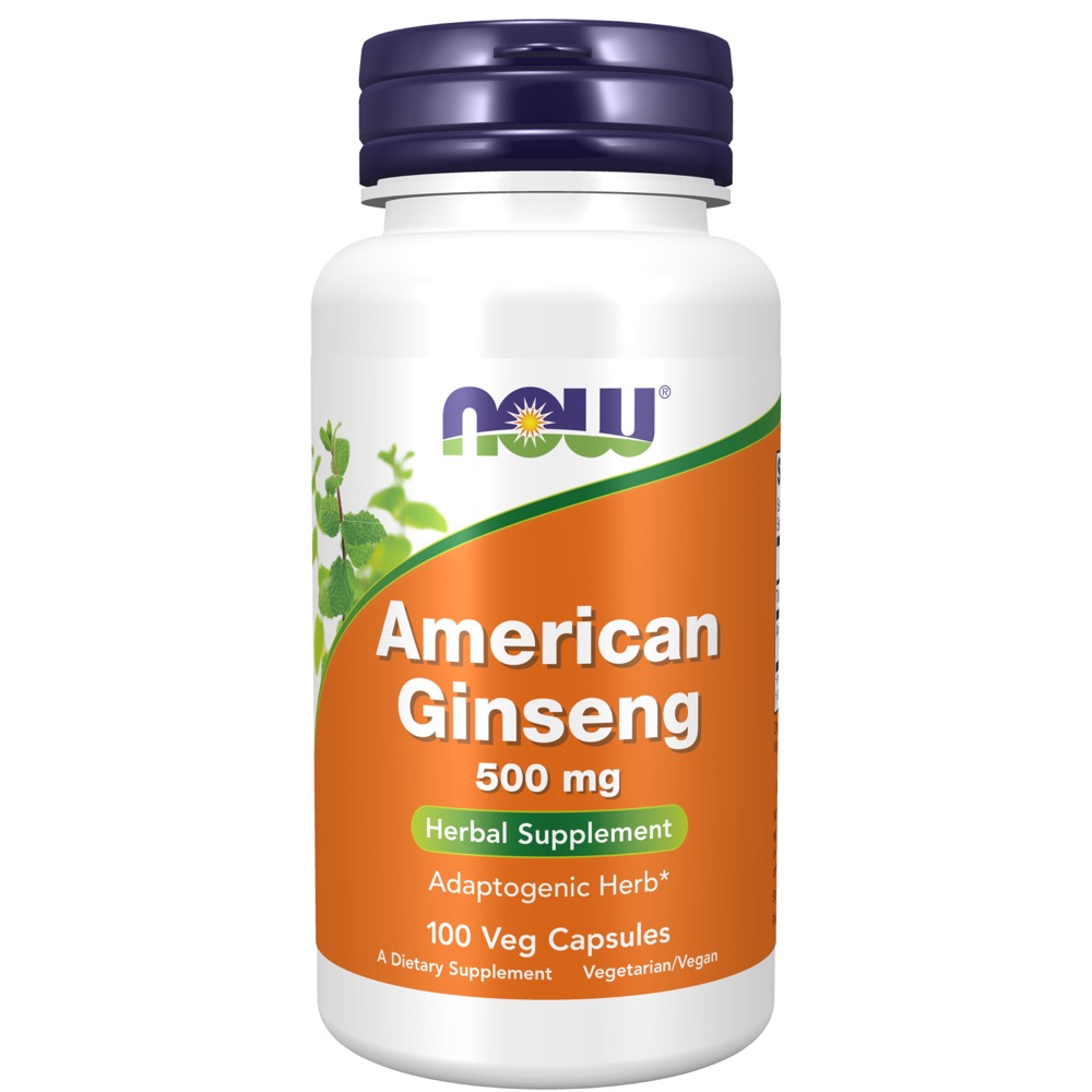 Now Vitamins - American Ginseng 5% 500Mg 100 Caps