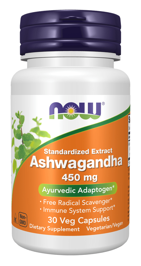 Now Vitamins - Ashwagandha 450 mg - 30 Veg Caps