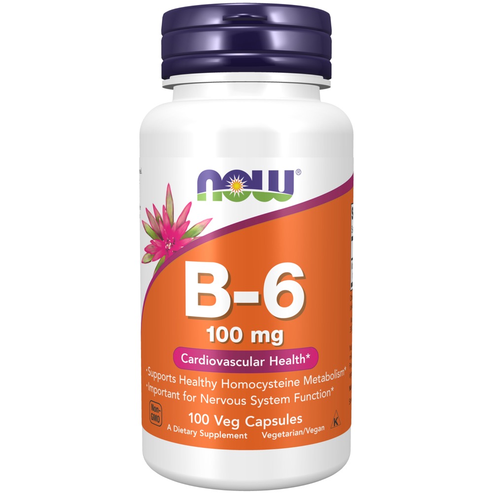 Now Vitamins - B-6 100mg  100 CAPS