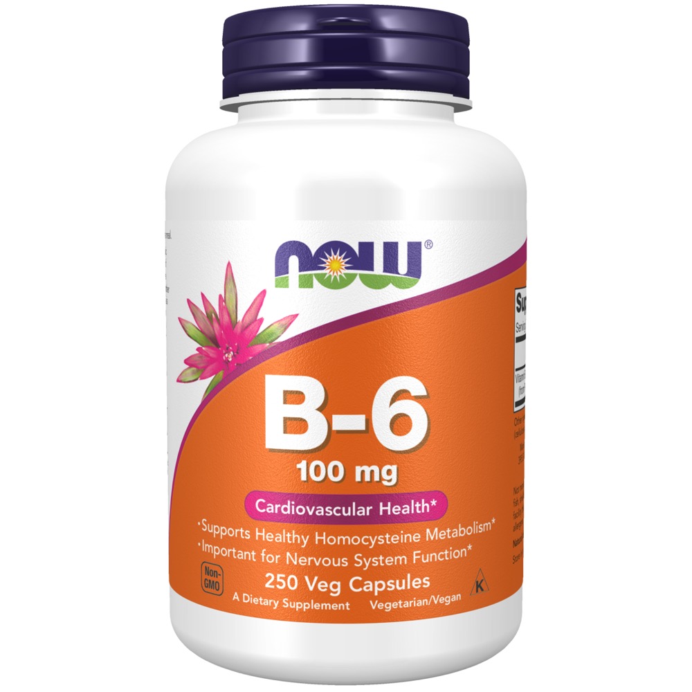 Now Vitamins - B-6 100mg  250 CAPS