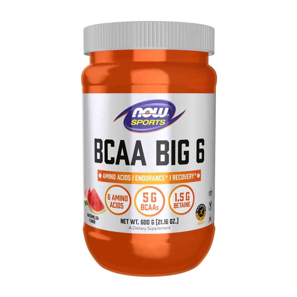 Now Vitamins - BCAA Big 6 Powder, Watermelon  600g (21.16 oz)