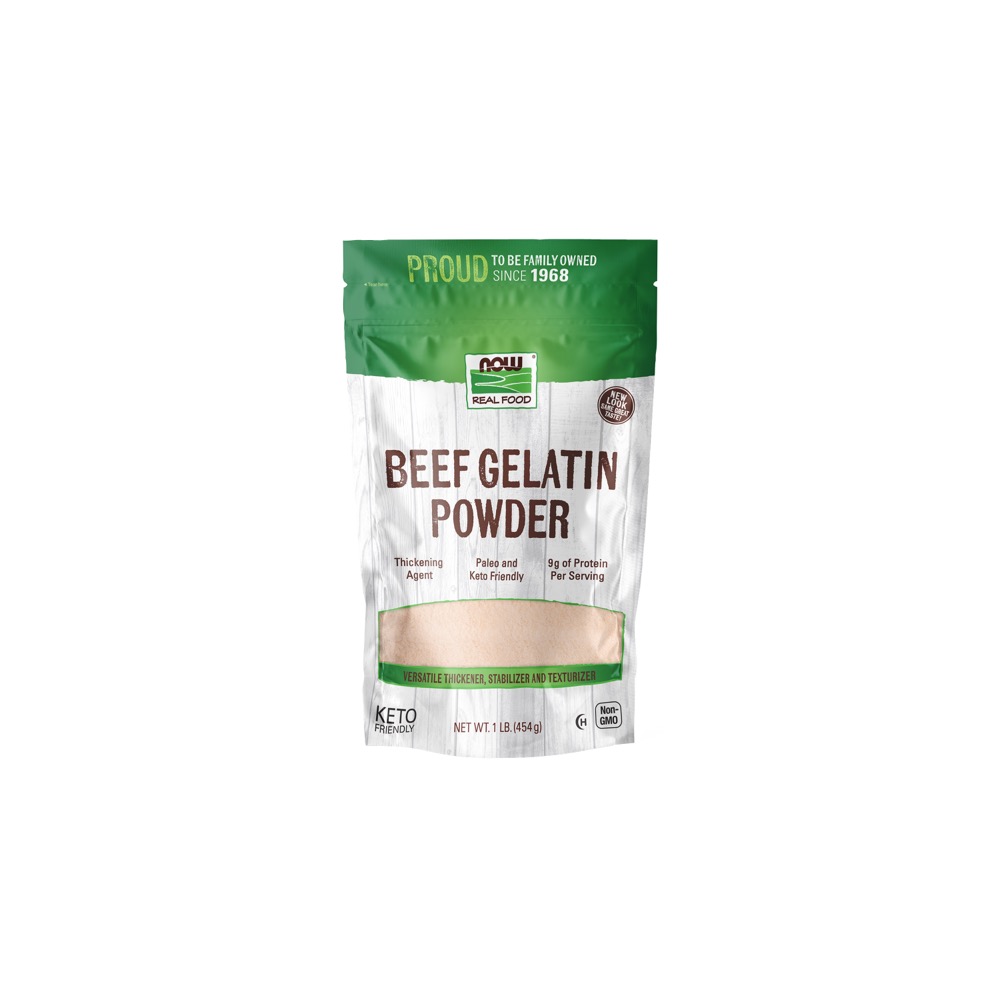 Now Vitamins - Beef Gelatin Natural Powder 1 Lb   