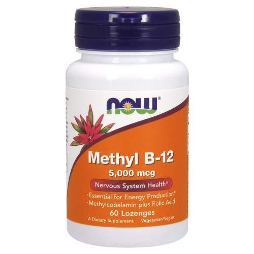 Now Vitamins - Brain B-12 5000Mcg 60 Lozenges