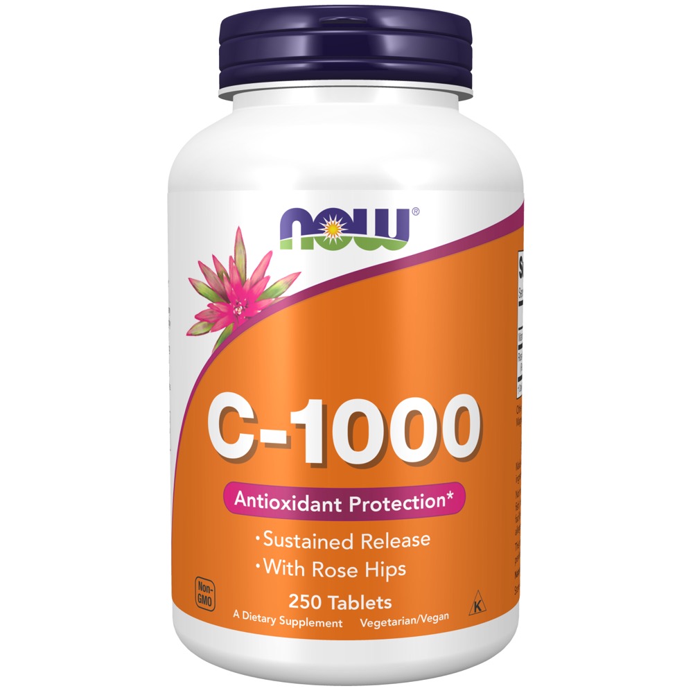 Now Vitamins - C-1000 250 Tabs Time Released With Rose Hips
