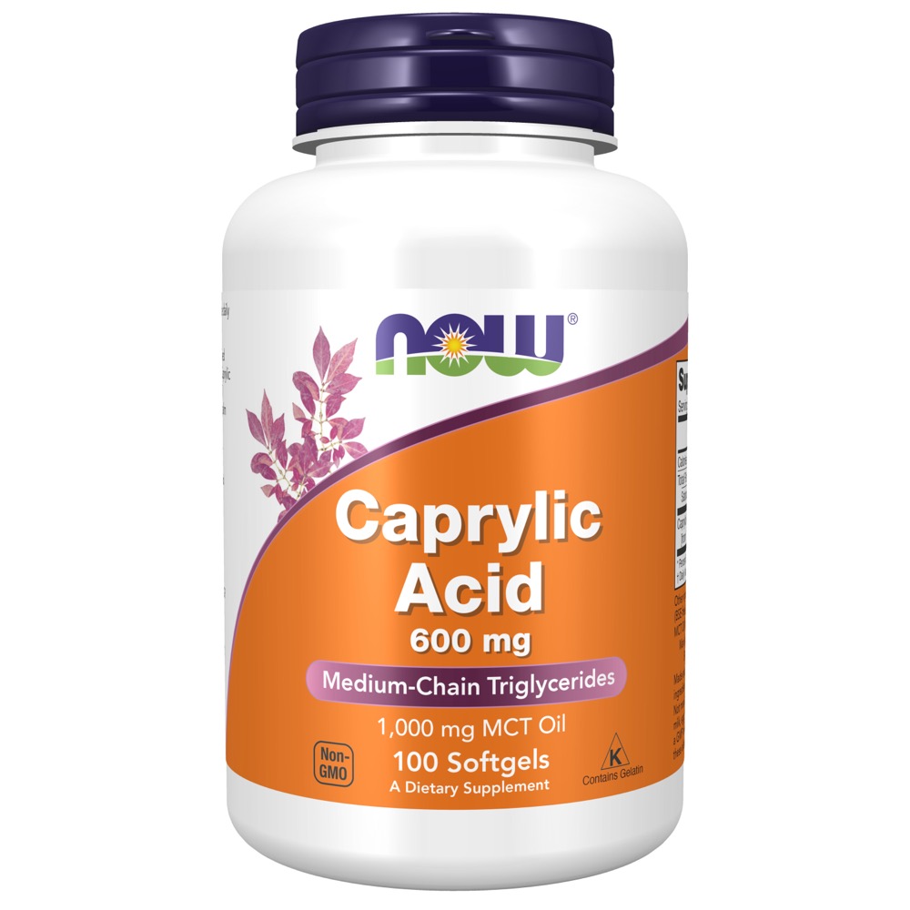 Now Vitamins - Caprylic Acid 600 Mg 100 Softgels
