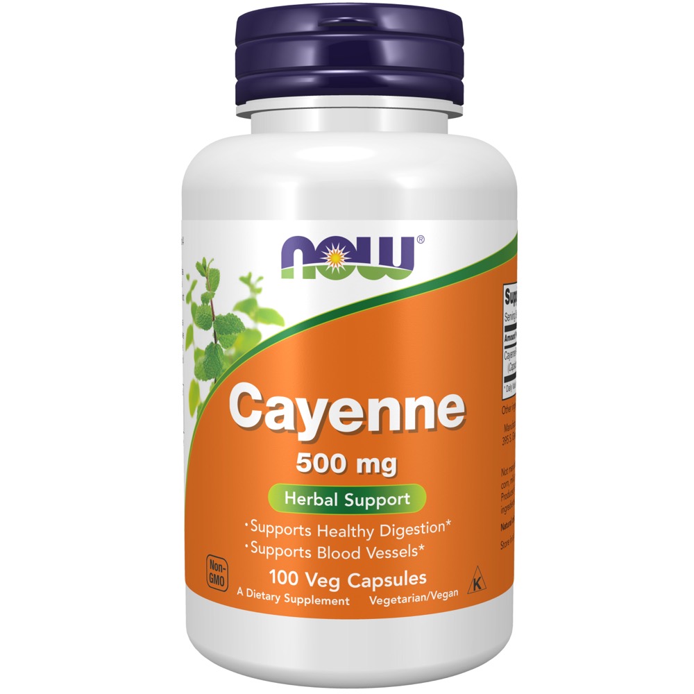 Now Vitamins - Cayenne Caps 500 Mg 100 Caps