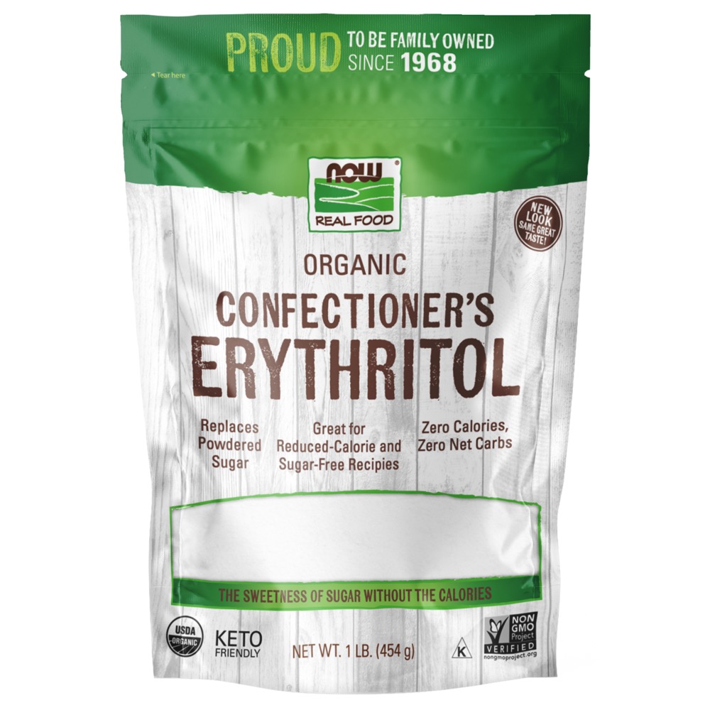 Now Vitamins -  Confectioner's Erythritol Organic Powder 1LB