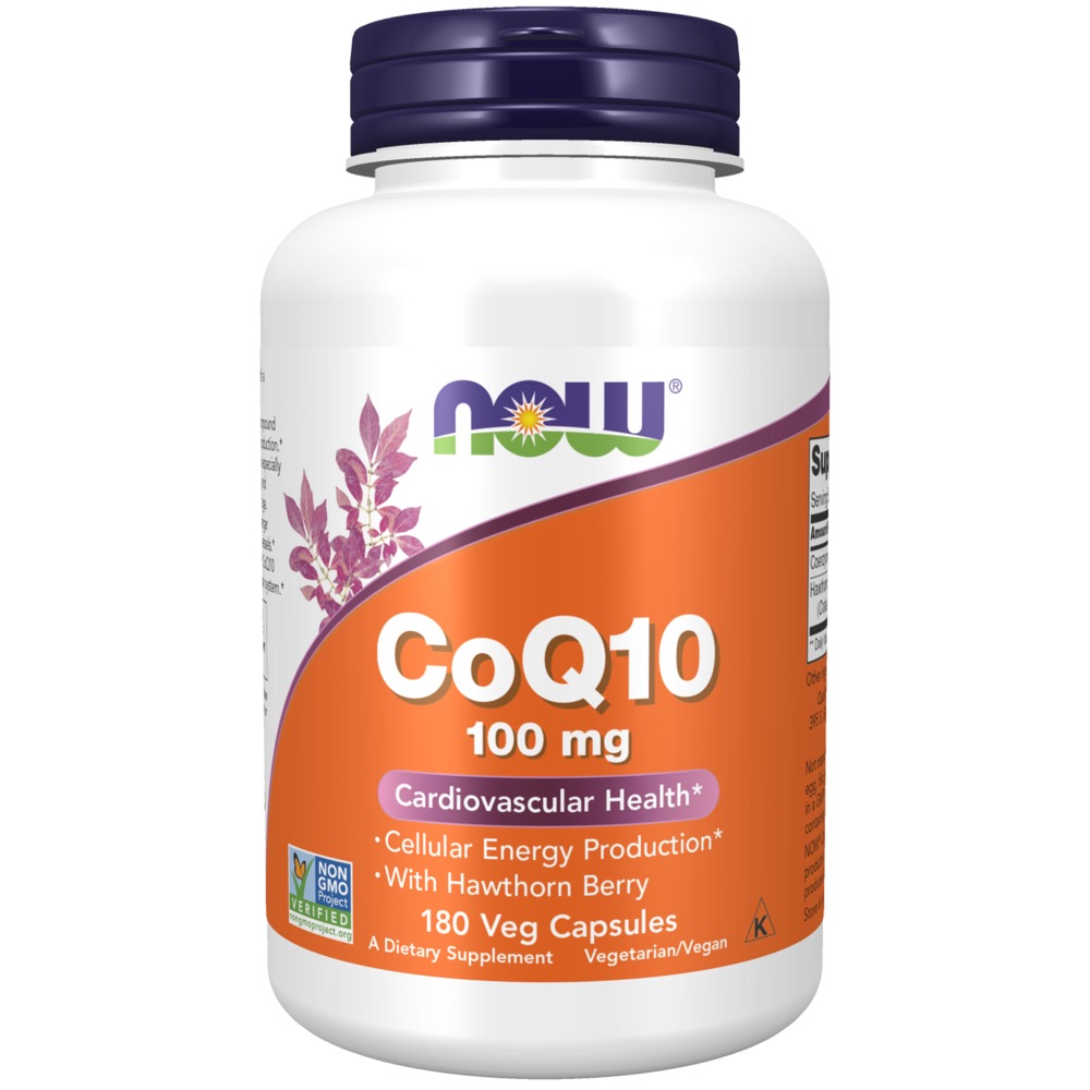 Now Vitamins - CoQ10 100 Mg With Hawthorn Berry Vegetarian 180 Vcaps