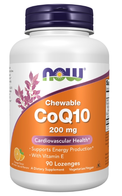 Now Vitamins - CoQ10 200 Mg Chewable 90 Lozenges Orange Flavor