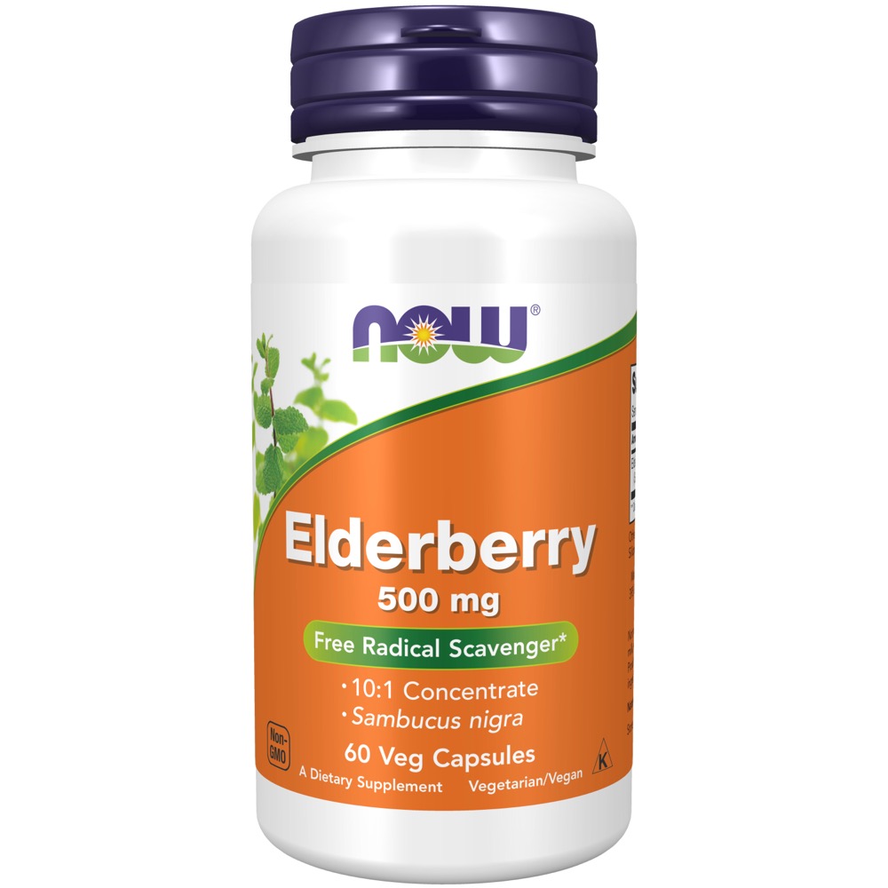 Now Vitamins - Elderberry Extract Caps 500 Mg 60/Vcaps