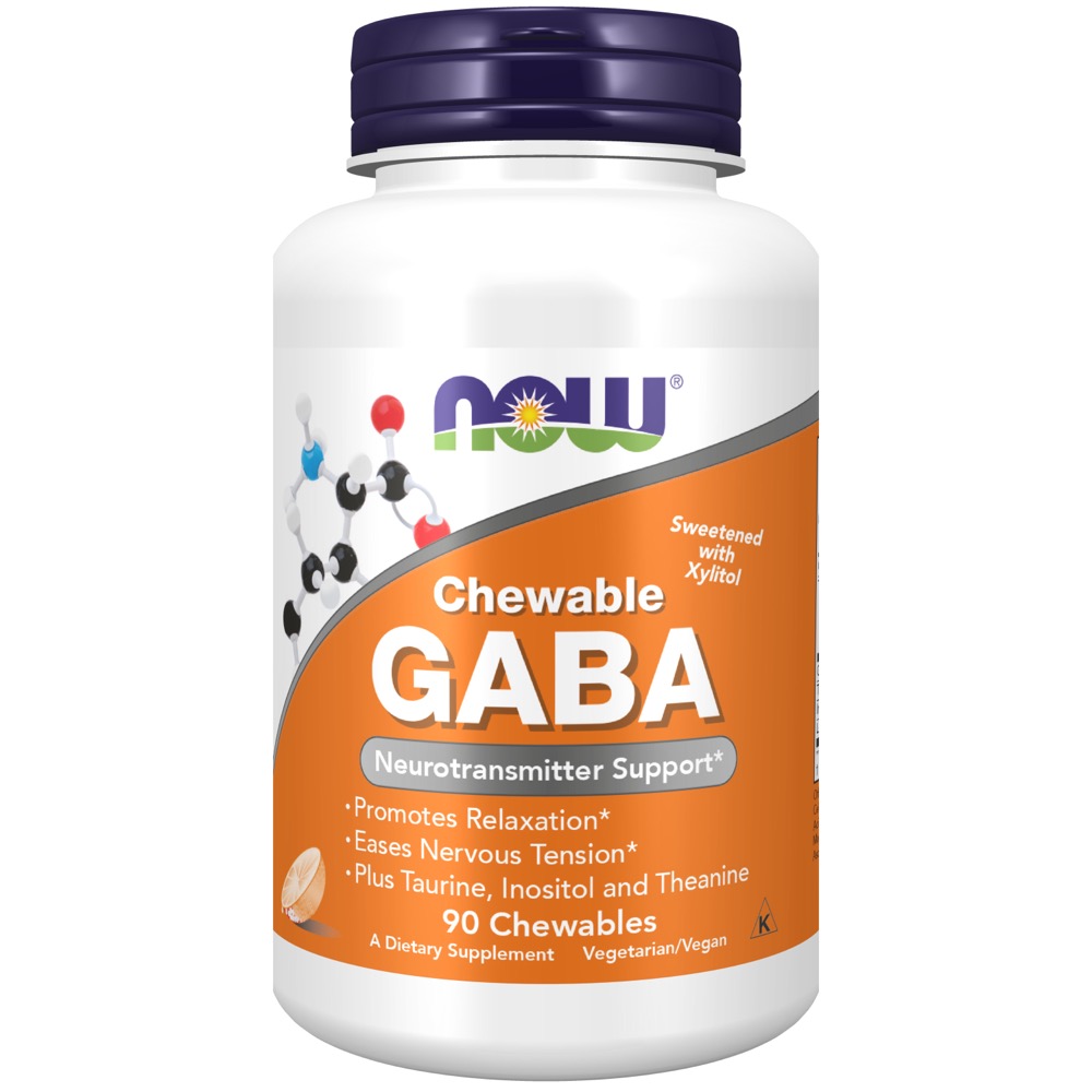 Now Vitamins - GABA Orange Flavor Chewable 90 Chewables