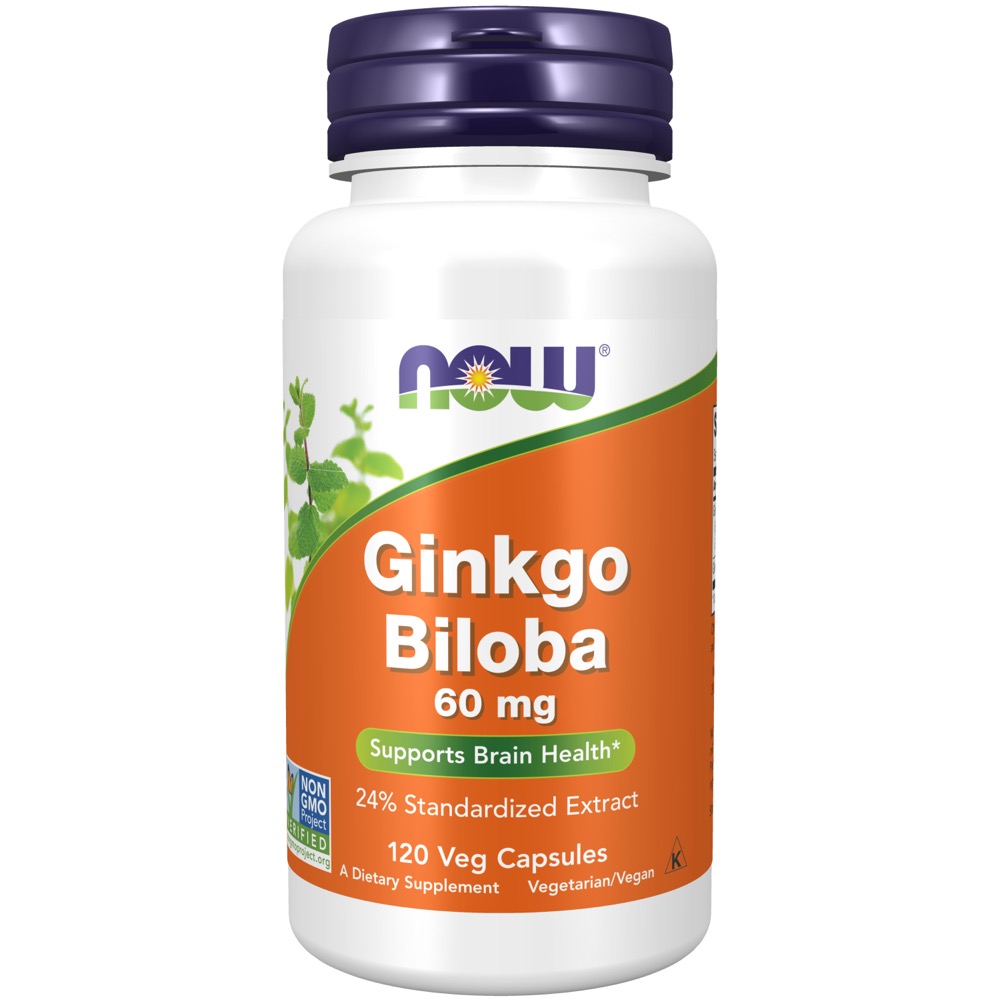 Now Vitamins - Ginkgo Biloba 60 Mg 120 Vcaps