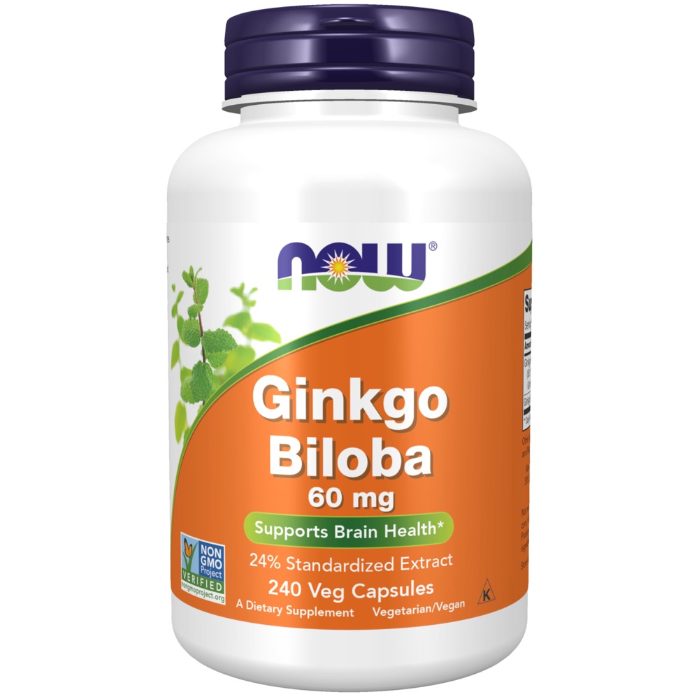 Now Vitamins - Ginkgo Biloba 60 Mg 240 Vcaps