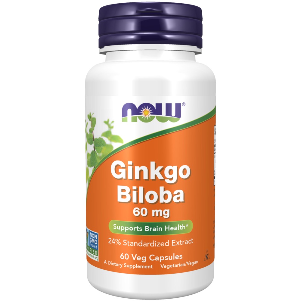 Now Vitamins - Ginkgo Biloba 60 Mg 60 Vcaps