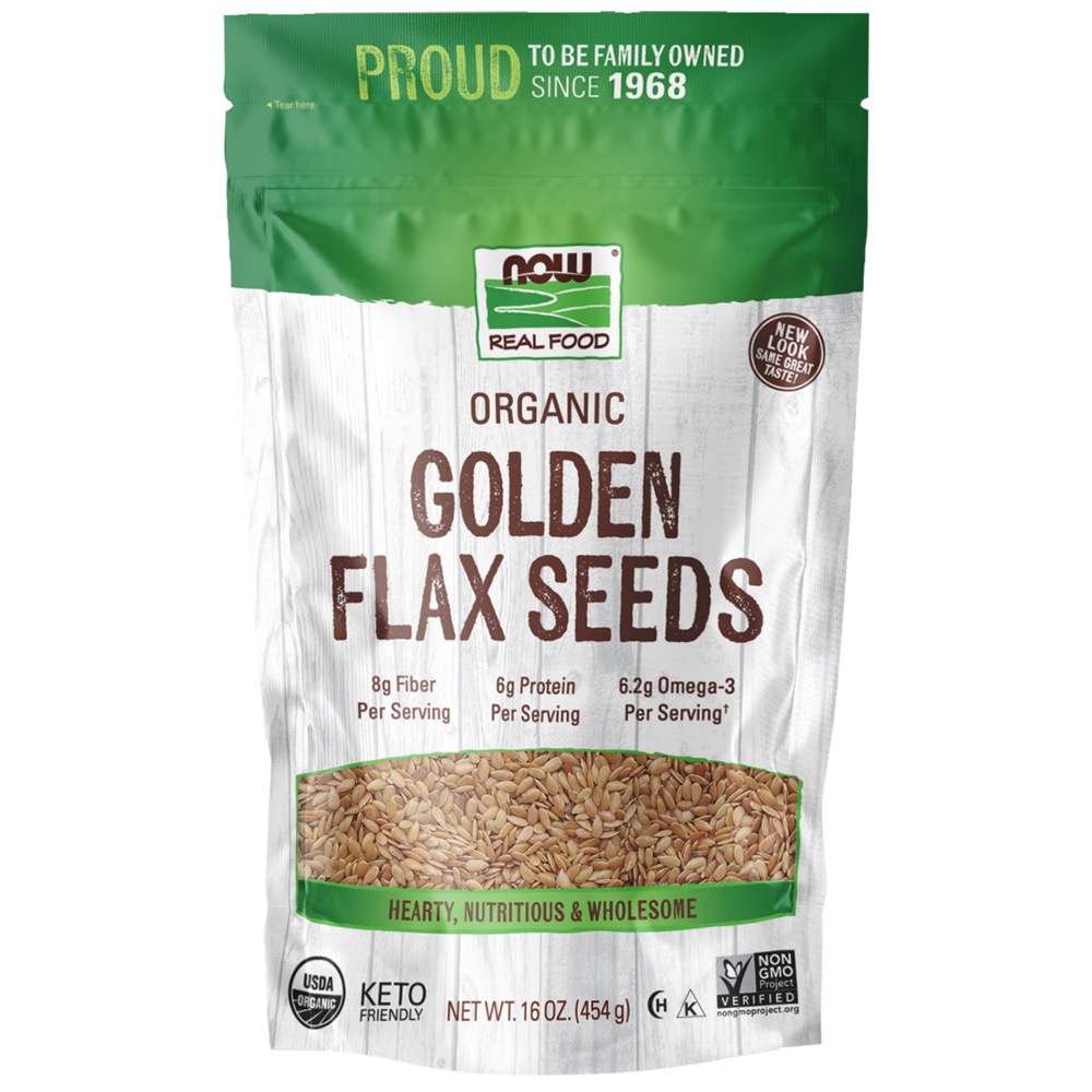 Now Vitamins - Golden Flax Seeds, 16 Ounce-OUT OF STOCK