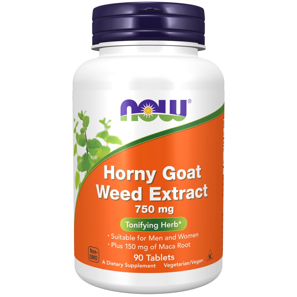 Now Vitamins - Horny Goat Weed Extract 750 Mg 90 Tablets