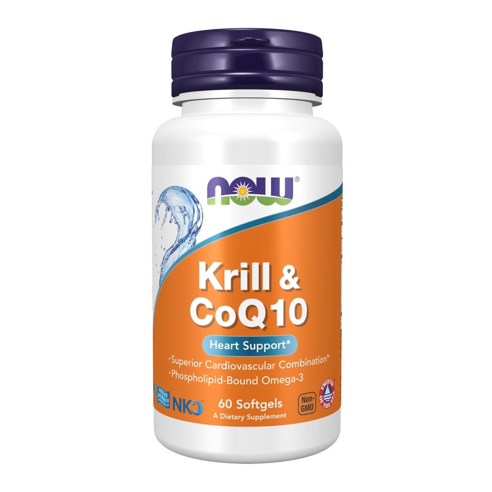 Now Vitamins - Krill & CoQ10 60 Softgels