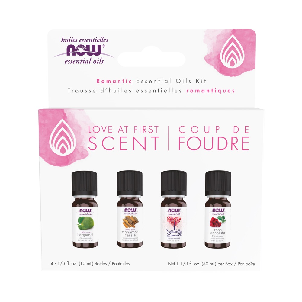 Now Vitamins - Love At First Scent Essential Oils Kit 4 - 1/3 fl. oz. (10 mL) Bottles: 