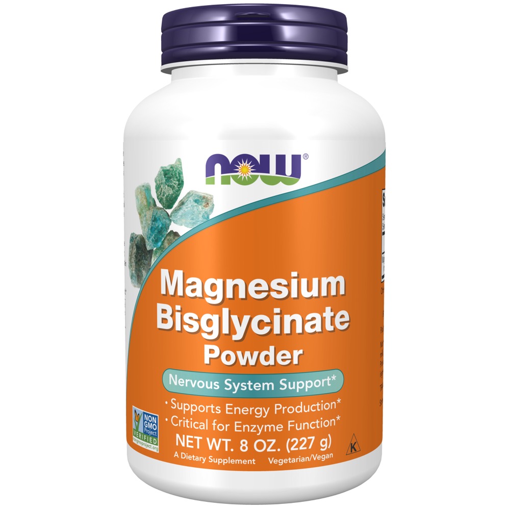 Now Vitamins - Magnesium Bisglycinate Powder 8 oz. 
