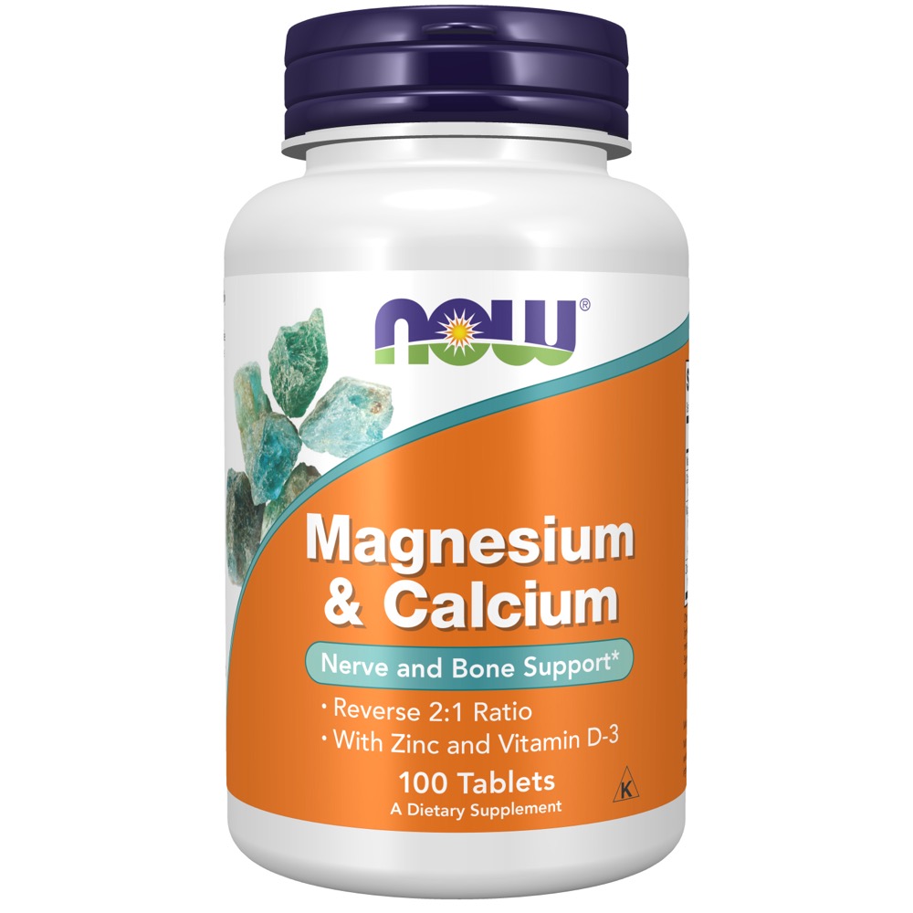 Now Vitamins - Magnesium & Calcium 100 Tabs