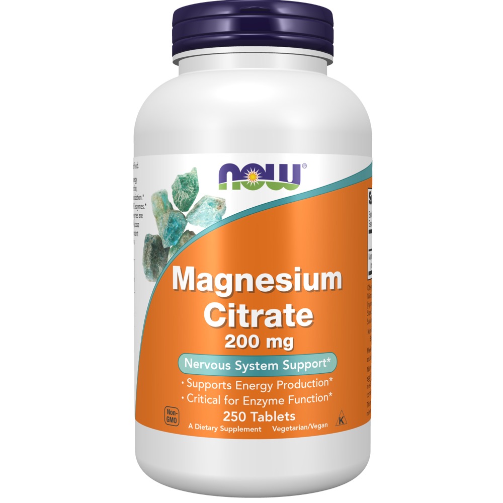 Now Vitamins - Magnesium Citrate 200 Mg 250 Tabs