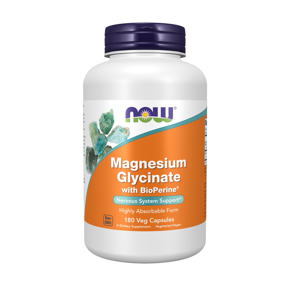 Now Vitamins - Magnesium Glycinate 180 Veg Caps 