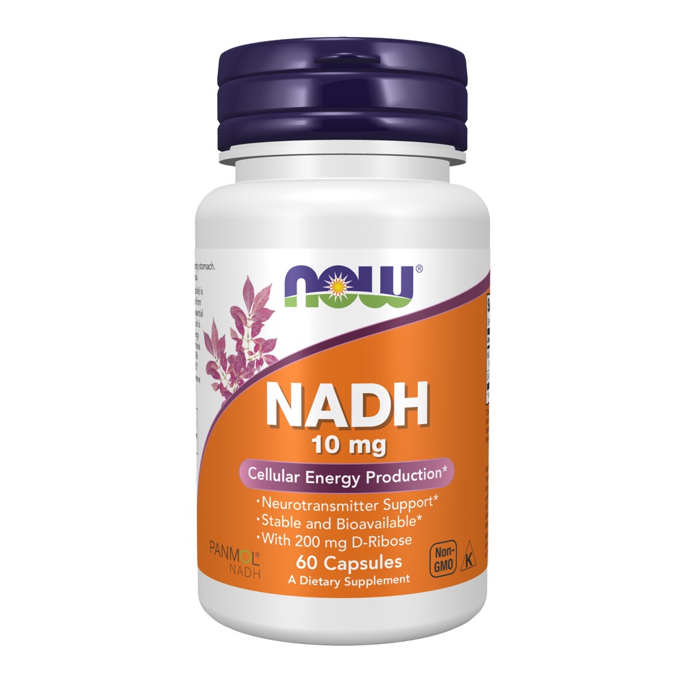 Now Vitamins - NADH 10 Mg W/ 200 Mg Ribose 60 Vcaps